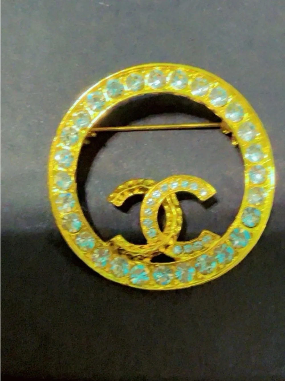 Vintage CHANEL Gold-Tone Textured CC Wreath Brooch